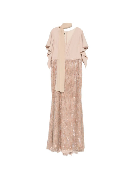  The Couture Club Sequinned Scarf Maxi Dress - Neutrals 