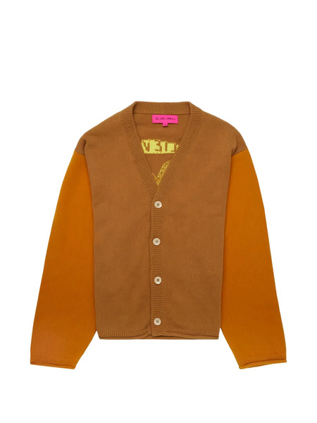  The Elder Statesman Love And Aliens Jacquard Cashmere Cardigan - Brown 