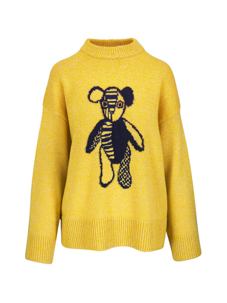  The Elder Statesman Pali Teddy Crew Printed Sweater - Yellow 