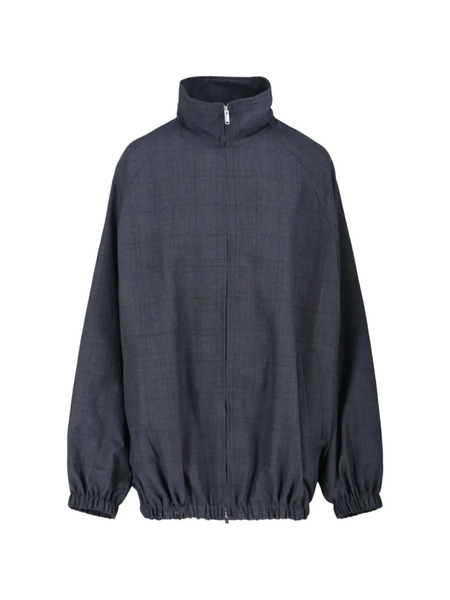  The Frankie Shop Baxter Plaid Zip Jacket - Grey 