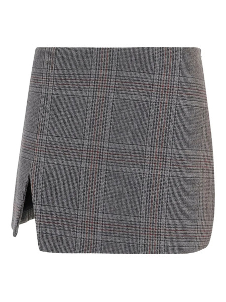  The Garment Check Pleated Mini Skirt - Grey 