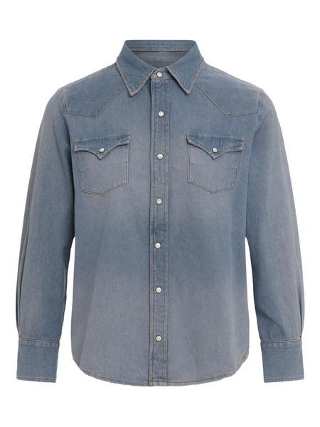  The Great. Buttoned Denim Shirt - Blue 