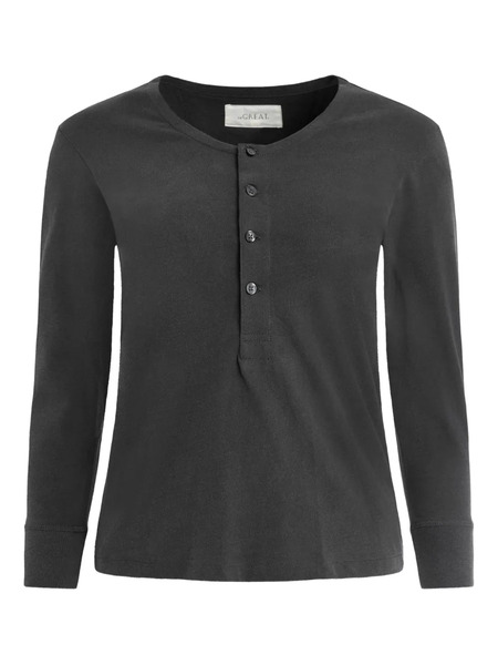  The Great. Buttoned Top - Grey 