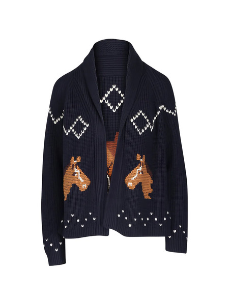  The Great. The Horse Lodge Cardigan - Blue 