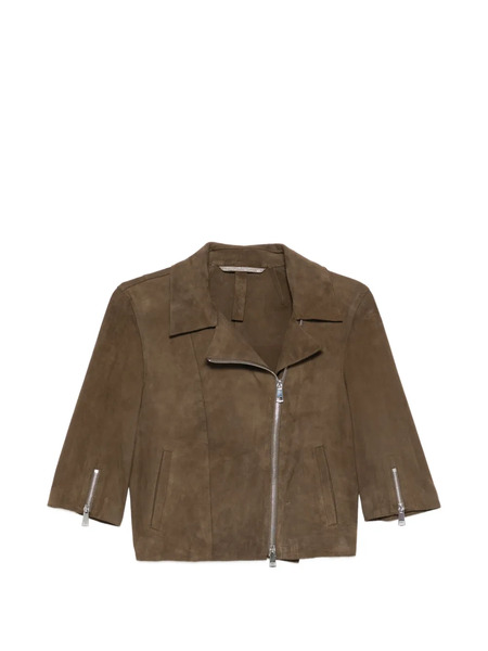 The Jack Leathers Mimi Suede Biker Jacket - Green 