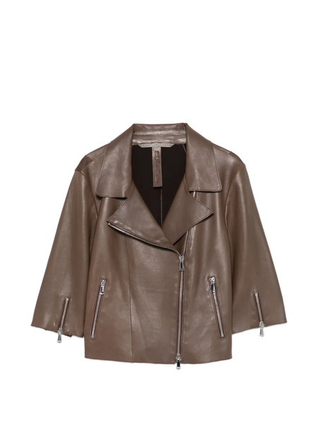  The Jack Leathers Zip Leather Jacket - Brown 