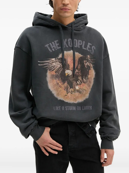  The Kooples Eagle-graphic Hoodie - Grey 
