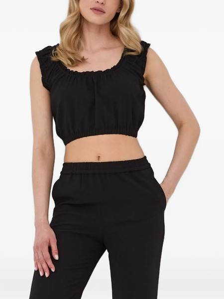  The Kooples Ruffled-trims Sleeveless Top - Black 