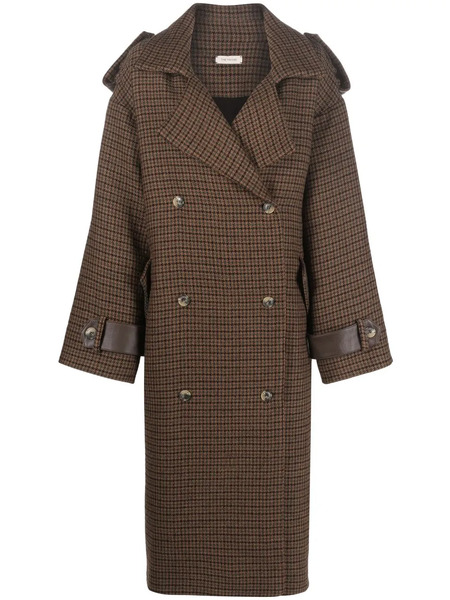  The Mannei Double-breasted Button-fastening Coat - Brown 