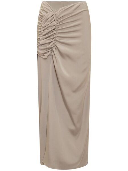  The Mannei Draped-design Skirt - Neutrals 