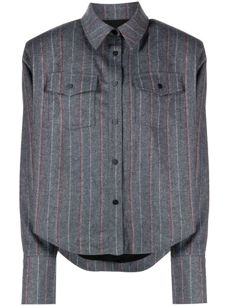  The Mannei Pinstripe Button-up Shirt - Grey 