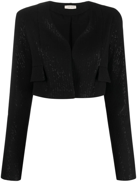  The Mannei Terras Sequinned Cropped Blazer - Black 