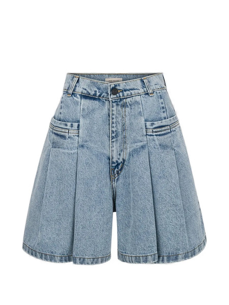  The Mannei Terron Pleated Shorts - Blue 
