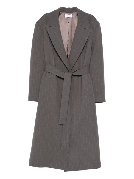  The Nina Studio Pinstripe Belted Coat - Grey 