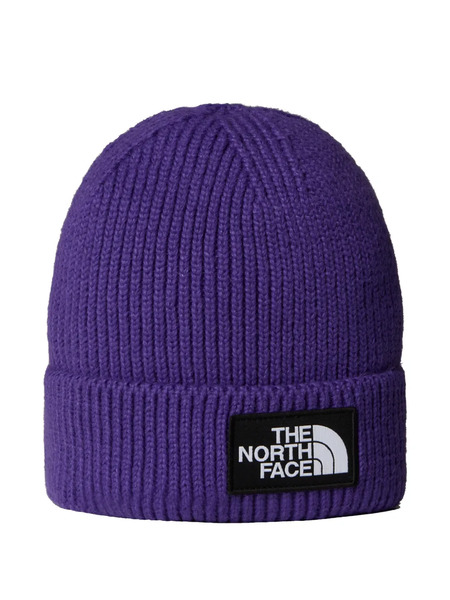 The North Face Logo Box Beanie Hat - Purple 