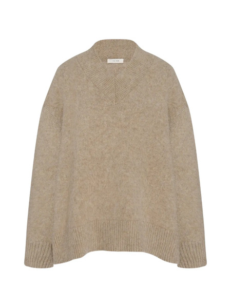  The Row Fayette V-neck Ribbed-knit Sweater - Neutrals 