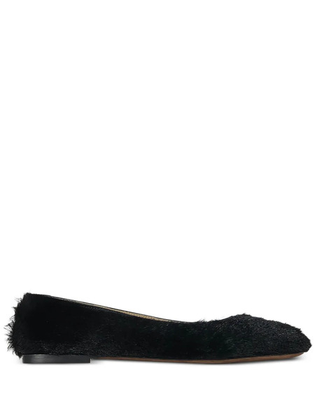  The Row Fur Ballet Flats - Black 