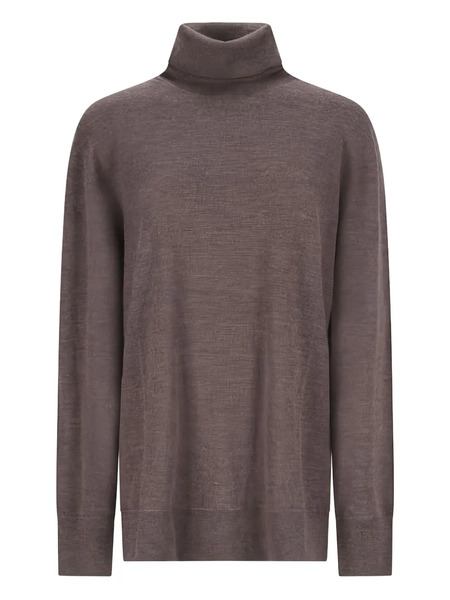  The Row Lizzy Roll-neck Top - Brown 