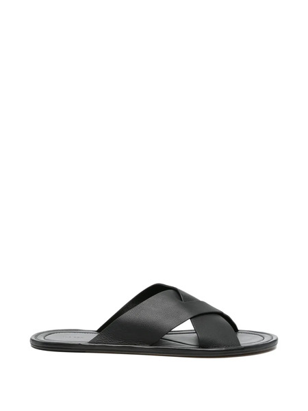  The Row Malick Crossed-strap Sandals - Black 