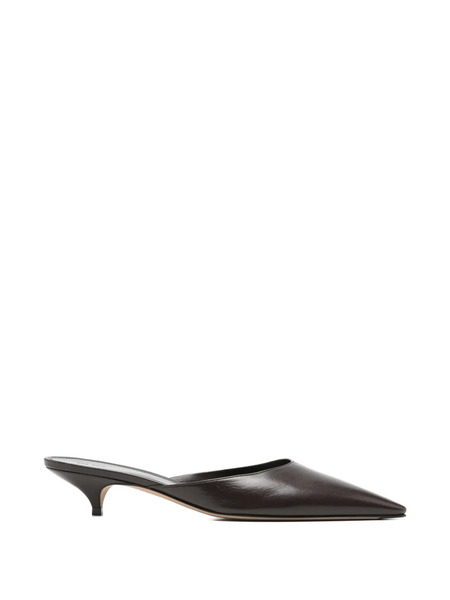  The Row Pointed Leather Mules - Brown 