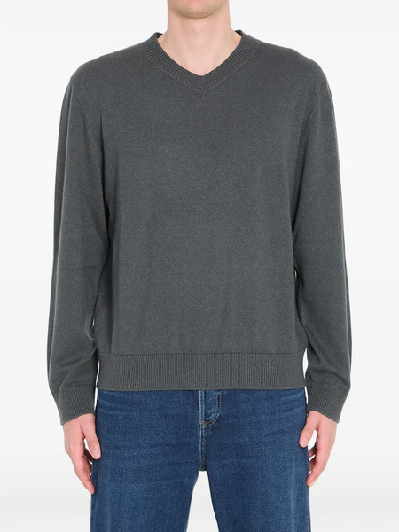  The Row Ribbed V-neck Mamphis Sweater - Grey 