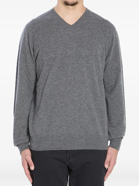  The Row Rod V-neck Ribbed Sweater - Grey 
