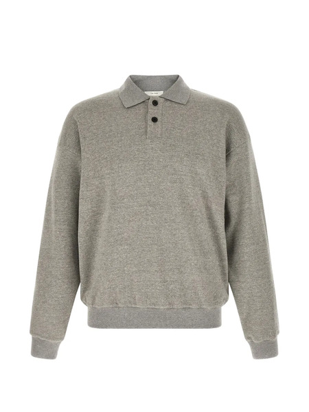  The Row Ry Buttoned French-terry Polo Shirt - Grey 