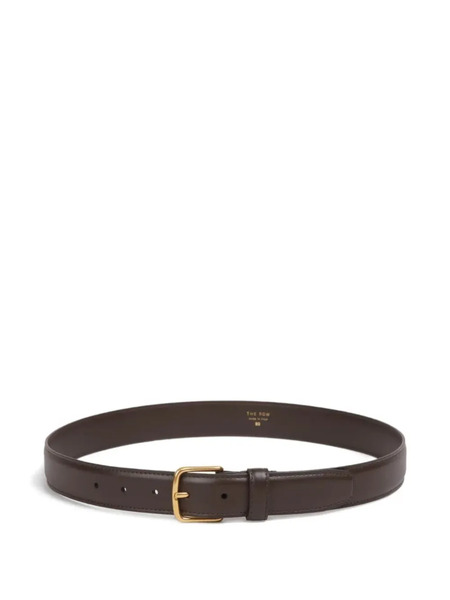  The Row Square Buckle Leather Belt - Black 