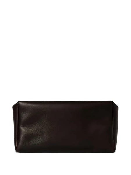  The Row Squared Compact Leather Clutch Bag - Brown 