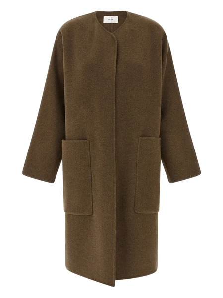  The Row Tiberus Crew-neck Pocket Coat - Brown 
