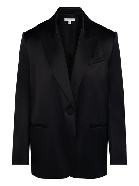  The Sei Satin Single-breasted Blazer - Black 
