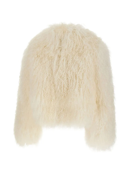  The Touch Marina Lamb-fur Jacket - White 