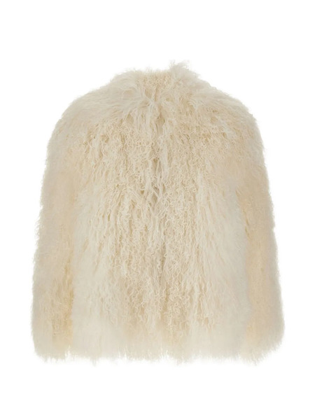  The Touch Marina Long Lamb-fur Jacket - White 