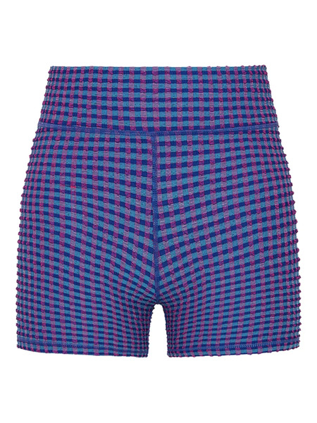  The Upside Aliki 5 In Checked-pattern Shorts - Blue 