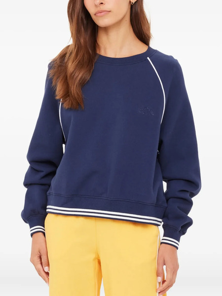  The Upside Astra Paloma Crew-neck Stripe-trim Sweatshirt - Blue 