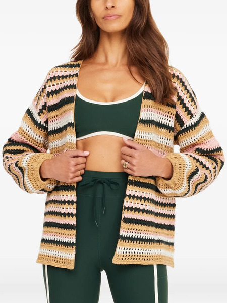  The Upside Bohemia Mari Striped Crochet Cardigan - Neutrals 