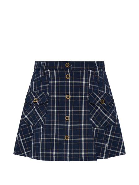  The Upside Valencia Jones Buttoned Pleated Mini Skirt - Blue 