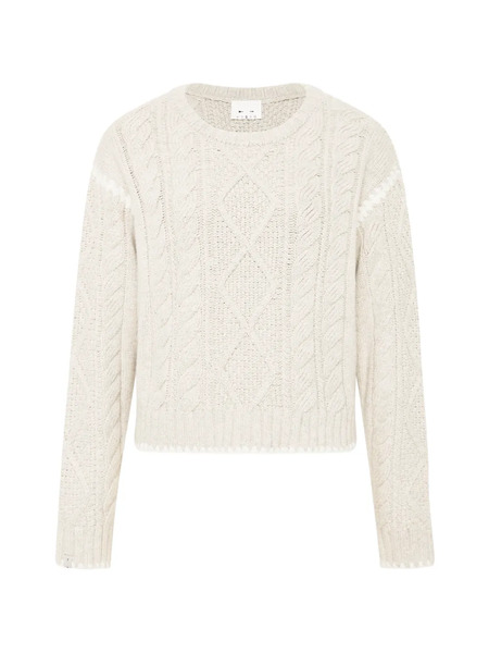  The Upside Xanthe Cable-knit Crew-neck Sweater - Neutrals 