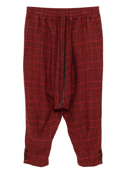  The Viridi-anne Checked Drop-crotch Trousers - Red 