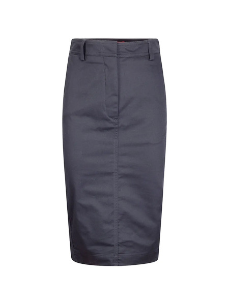  Thelatest Back-vent Pencil Skirt - Black 