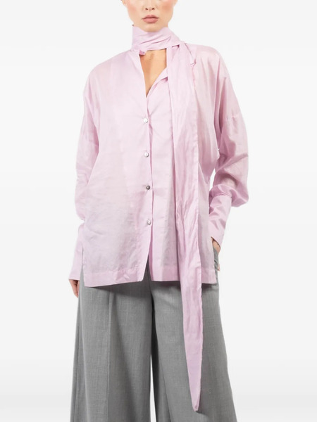  Thelatest Cecilia Bow-detail Buttoned Shirt - Pink 