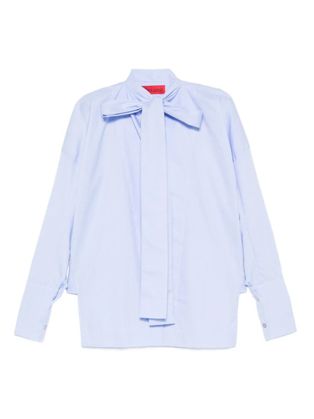  Thelatest Cecilia Bow-detail Shirt - Blue 