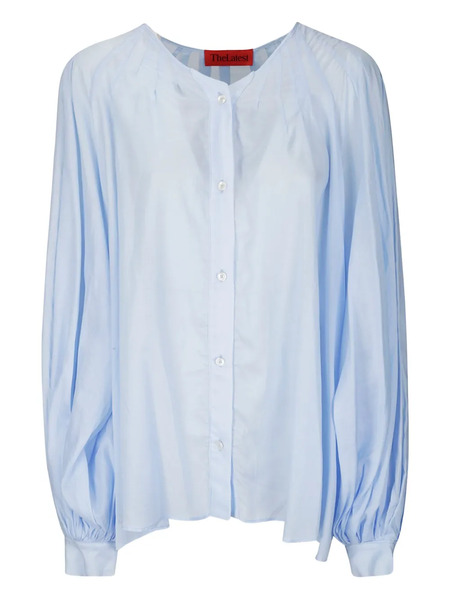  Thelatest Collarless Shirt - Blue 