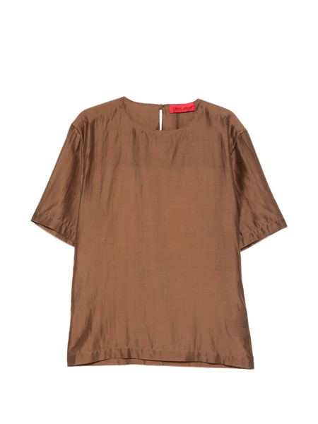  Thelatest Dean Short-sleeve Blouse - Brown 