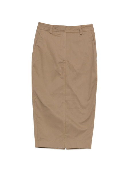  Thelatest Donna Pencil-style Midi Skirt - Neutrals 