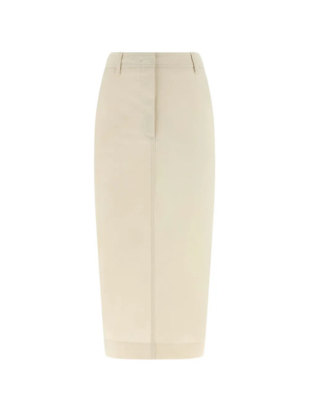  Thelatest Donna Pocket Split Midi Skirt - White 