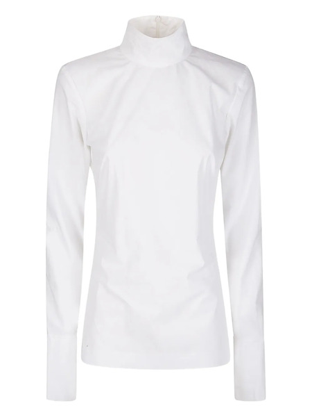  Thelatest High-neck Poplin Blouse - White 
