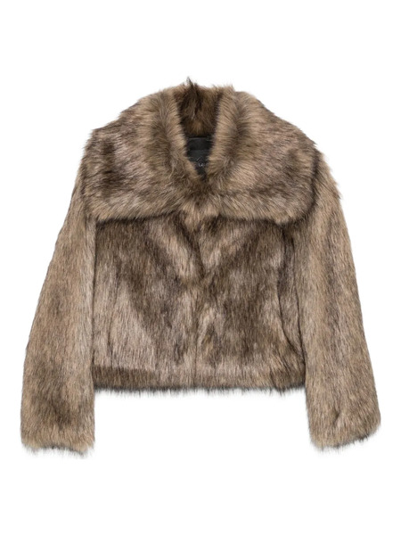  Thelaurent Faux-fur Wide-collar Jacket - Brown 