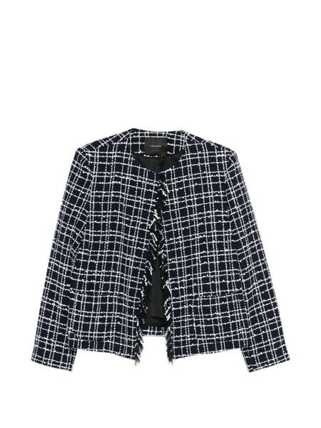  Thelaurent Fringed Tweed Jacket - Blue 