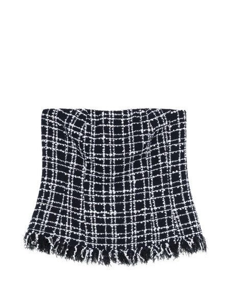  Thelaurent Tweed-effect Corset Blouse - Black 